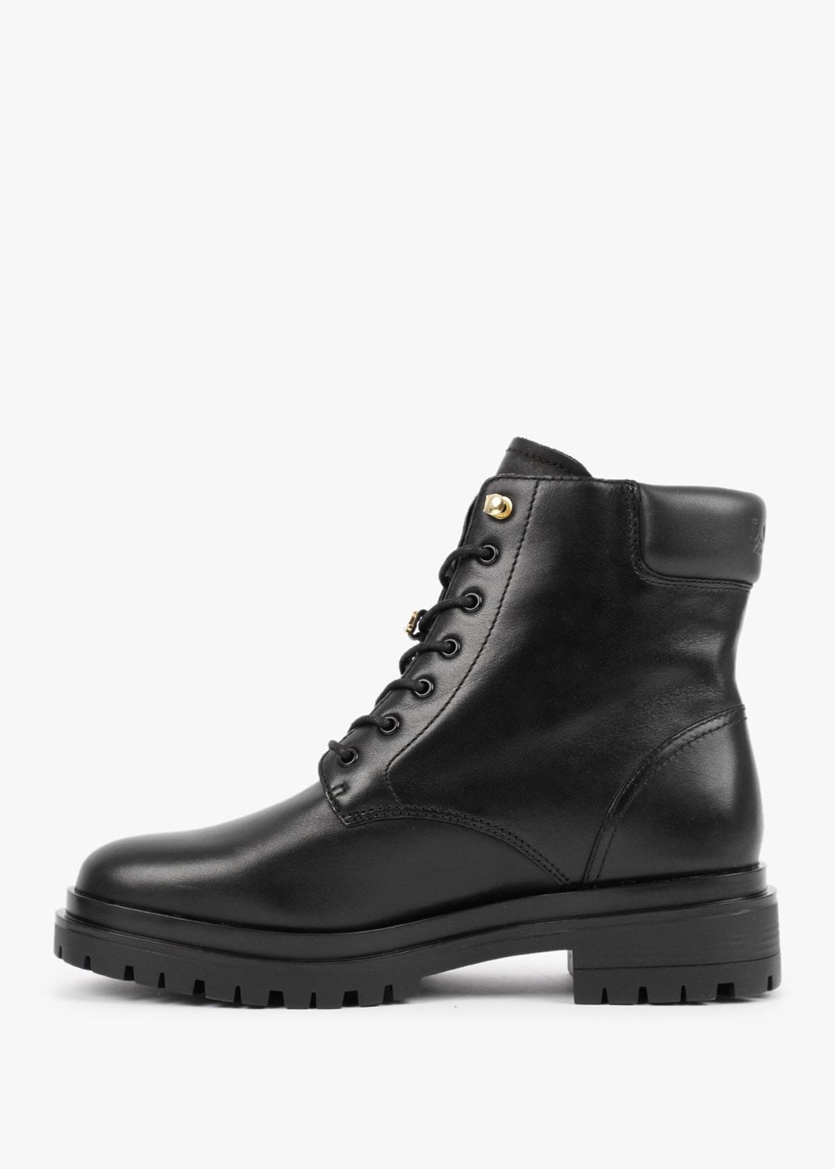 Carlee Black Leather Ankle Boots