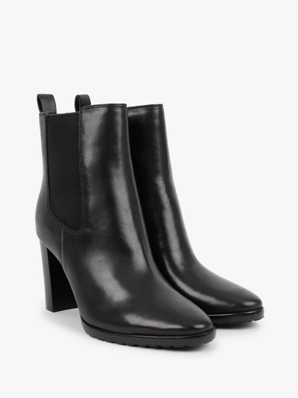 Mylah Black Leather Ankle Boots