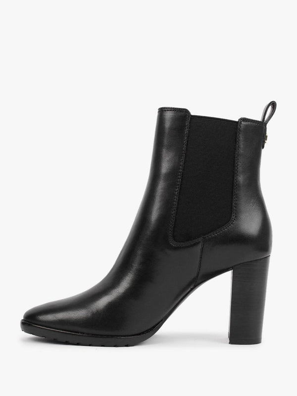 Mylah Black Leather Ankle Boots