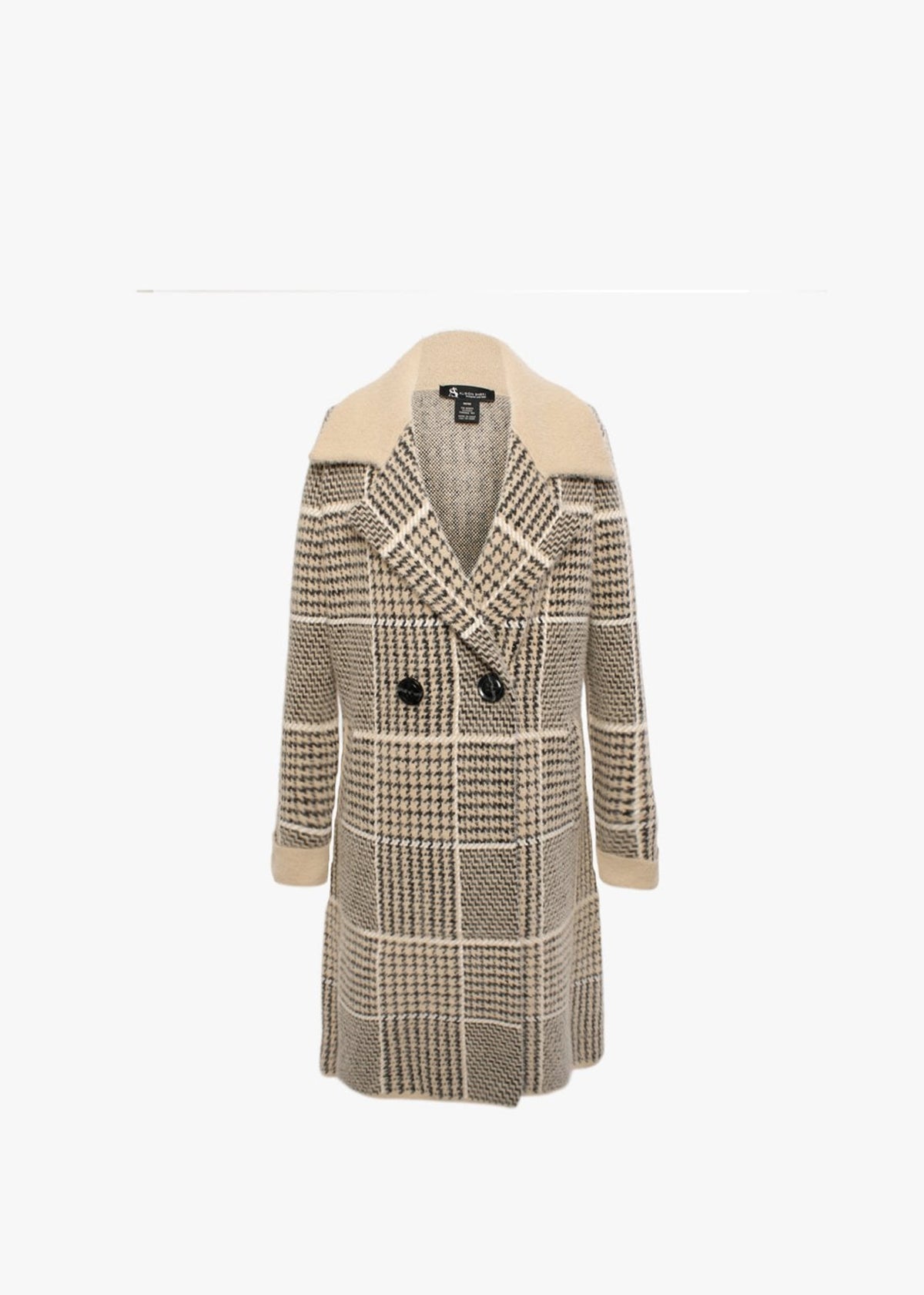 Taupe Knitted Longline Coat