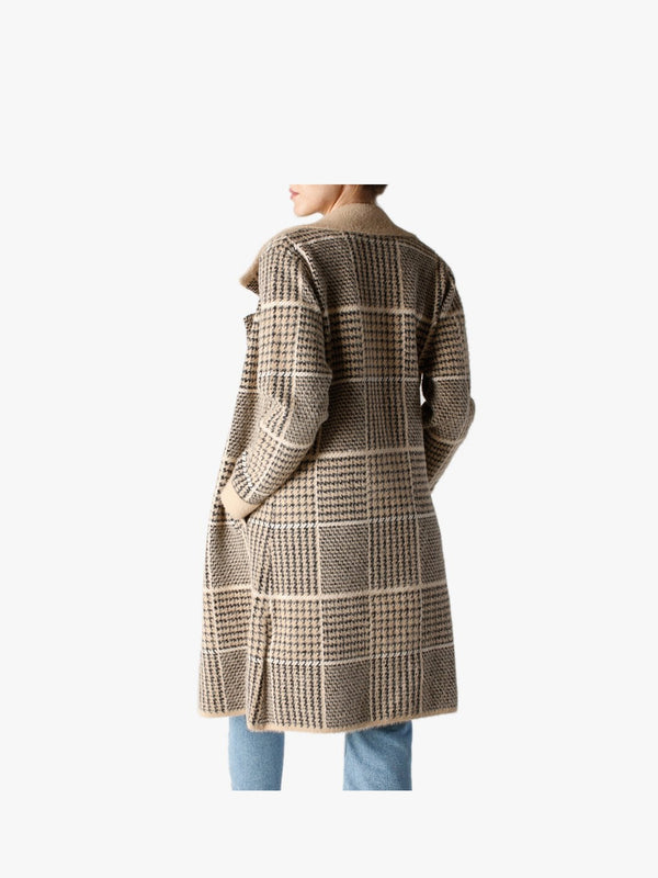 Taupe Knitted Longline Coat