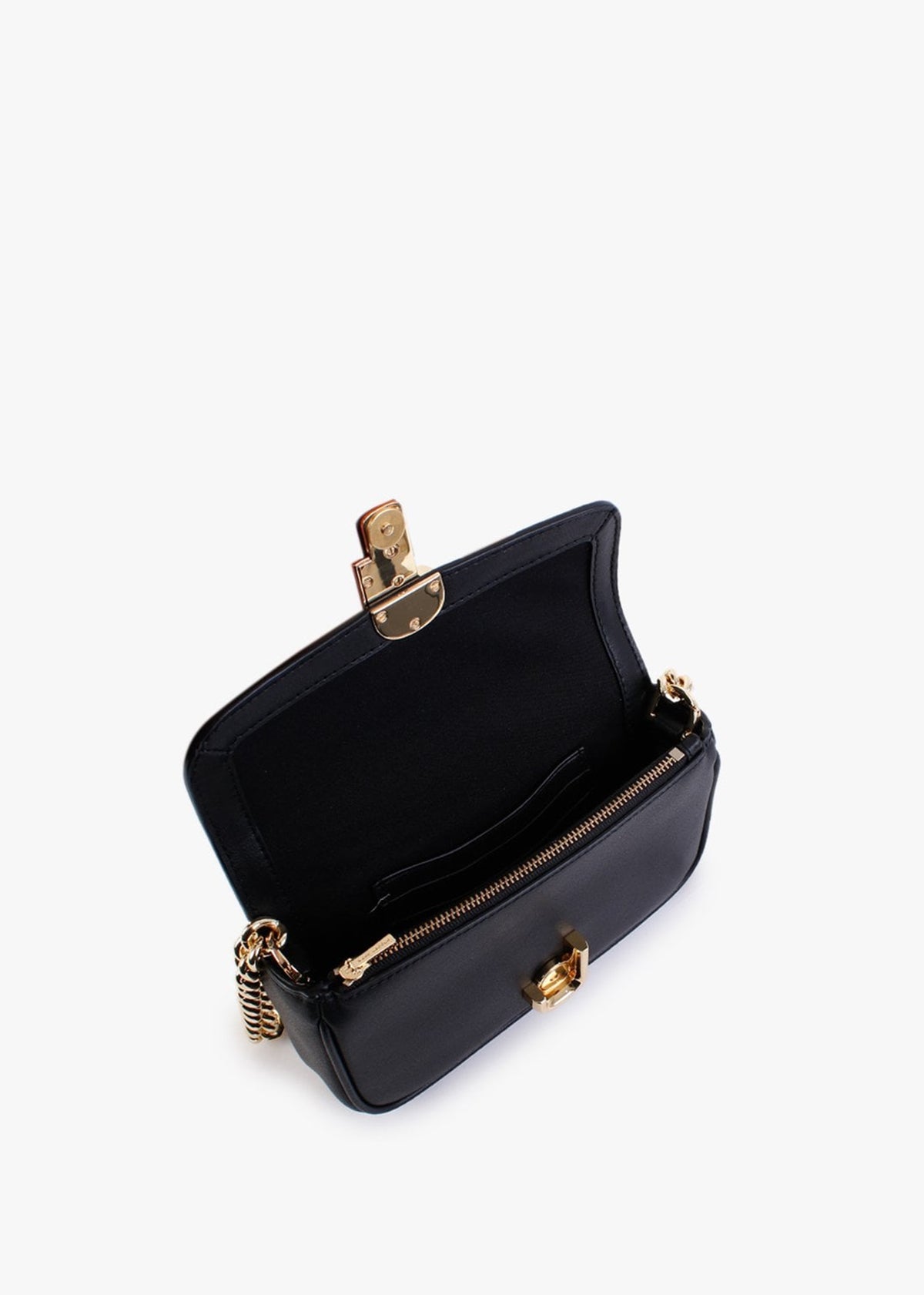The Mini Black Leather Shoulder Bag