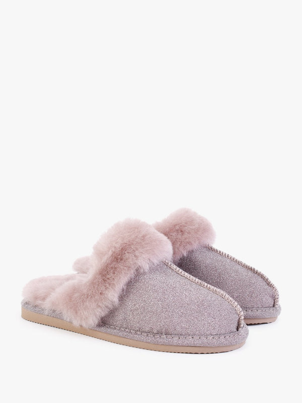 Soglit Lilac Sheepskin Slippers
