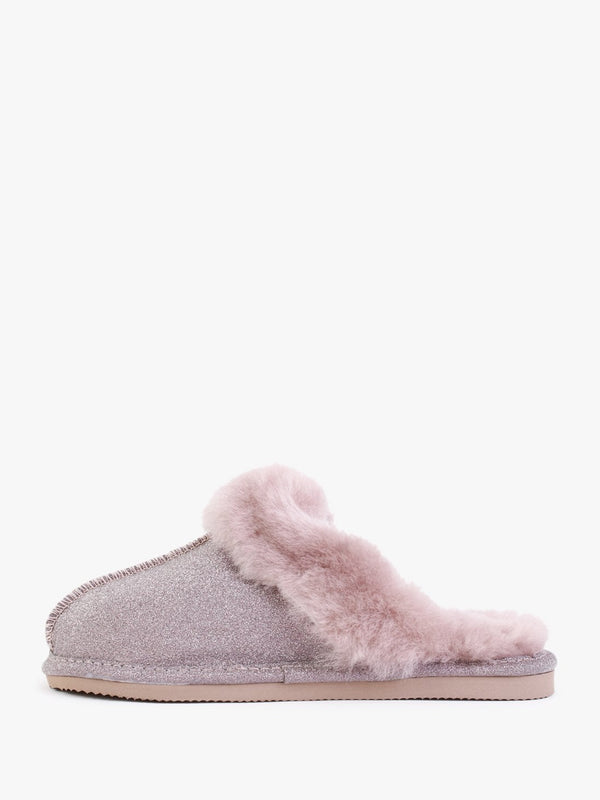Soglit Lilac Sheepskin Slippers