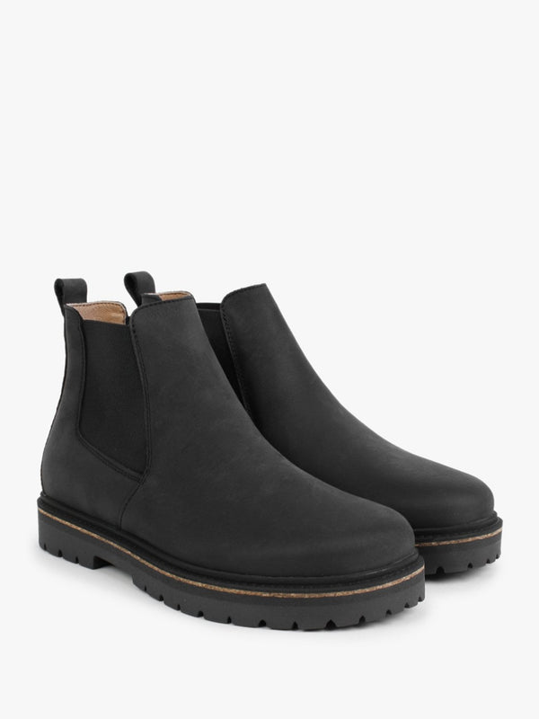 Stalon II Black Waxy Nubuck Leather Chelsea Boots