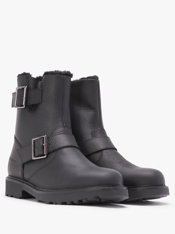 Derwent Black Leather Biker Ankle Boots