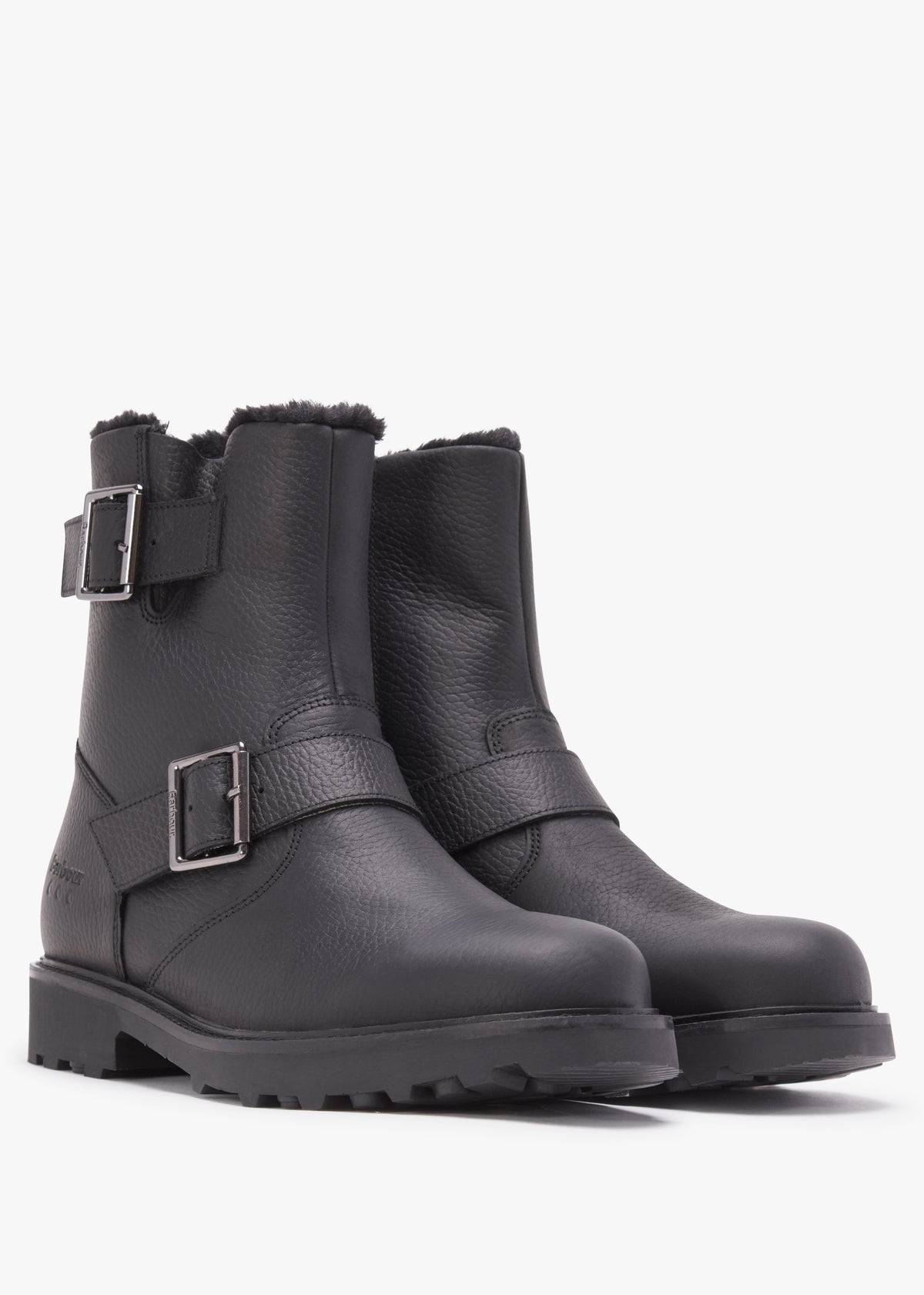 Derwent Black Leather Biker Ankle Boots