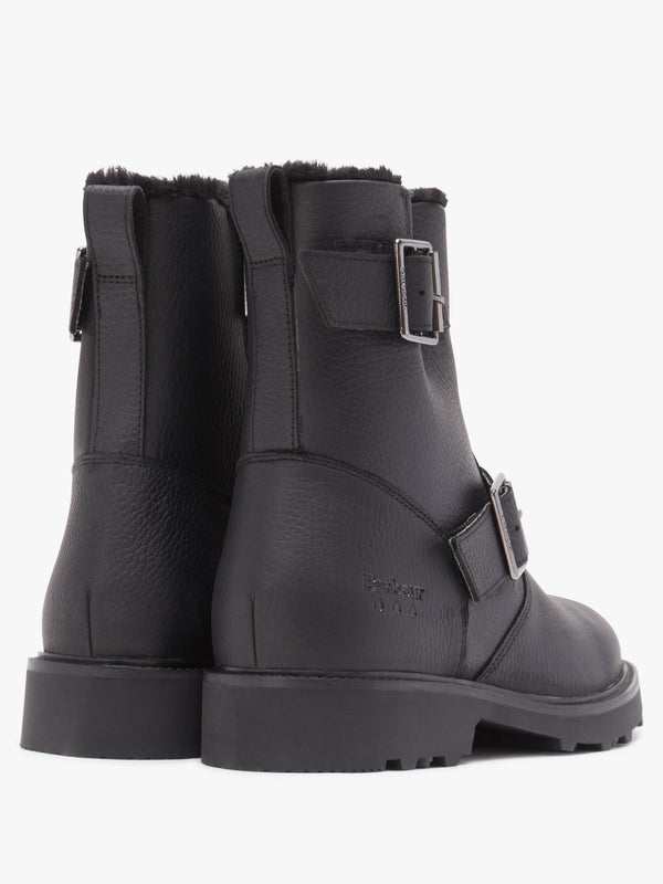 Derwent Black Leather Biker Ankle Boots