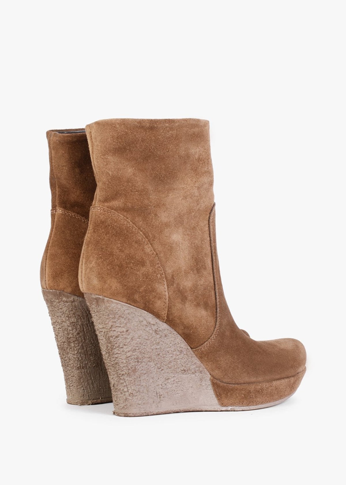Wisest Tan Suede Wedge Ankle Boots