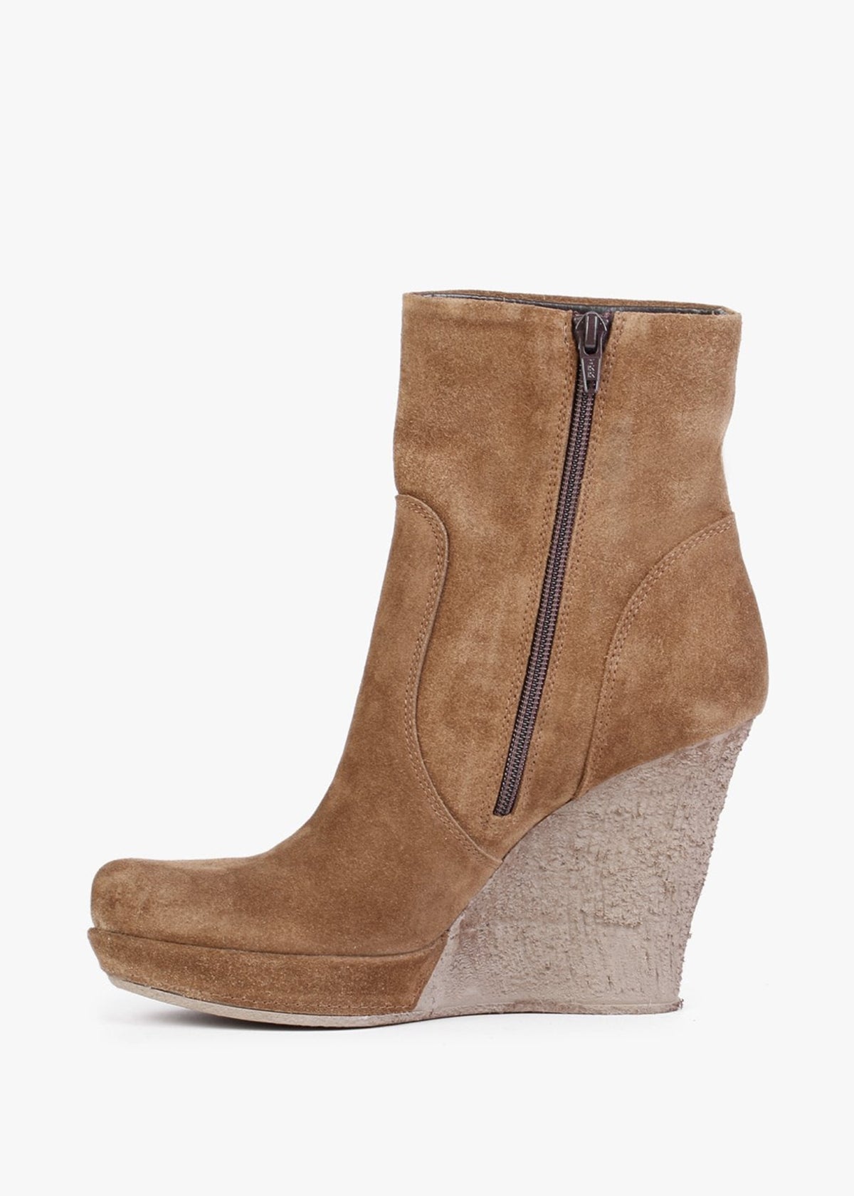 Wisest Tan Suede Wedge Ankle Boots