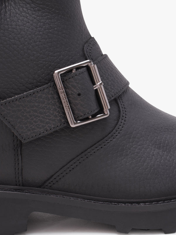 Derwent Black Leather Biker Ankle Boots