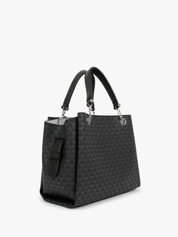 Eagle Black Repeat Logo Tote Bag