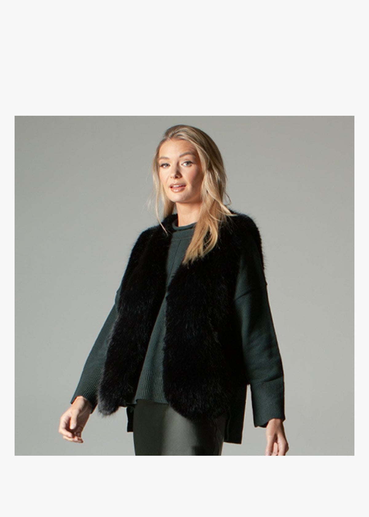 Black Faux Fur Gilet