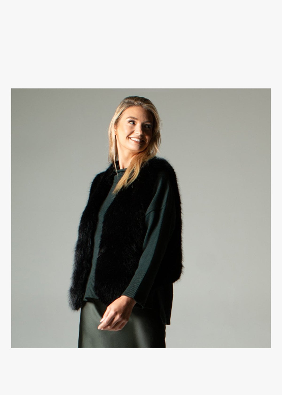 Black Faux Fur Gilet