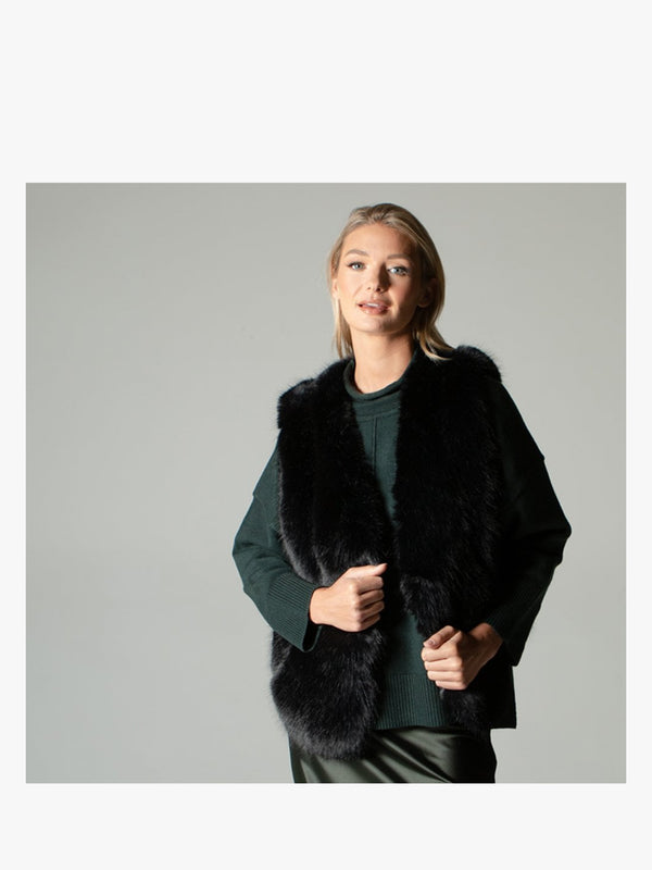 Black Faux Fur Gilet