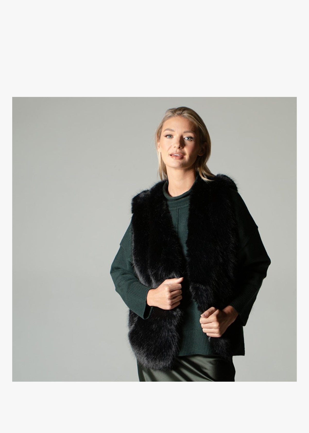 Black Faux Fur Gilet
