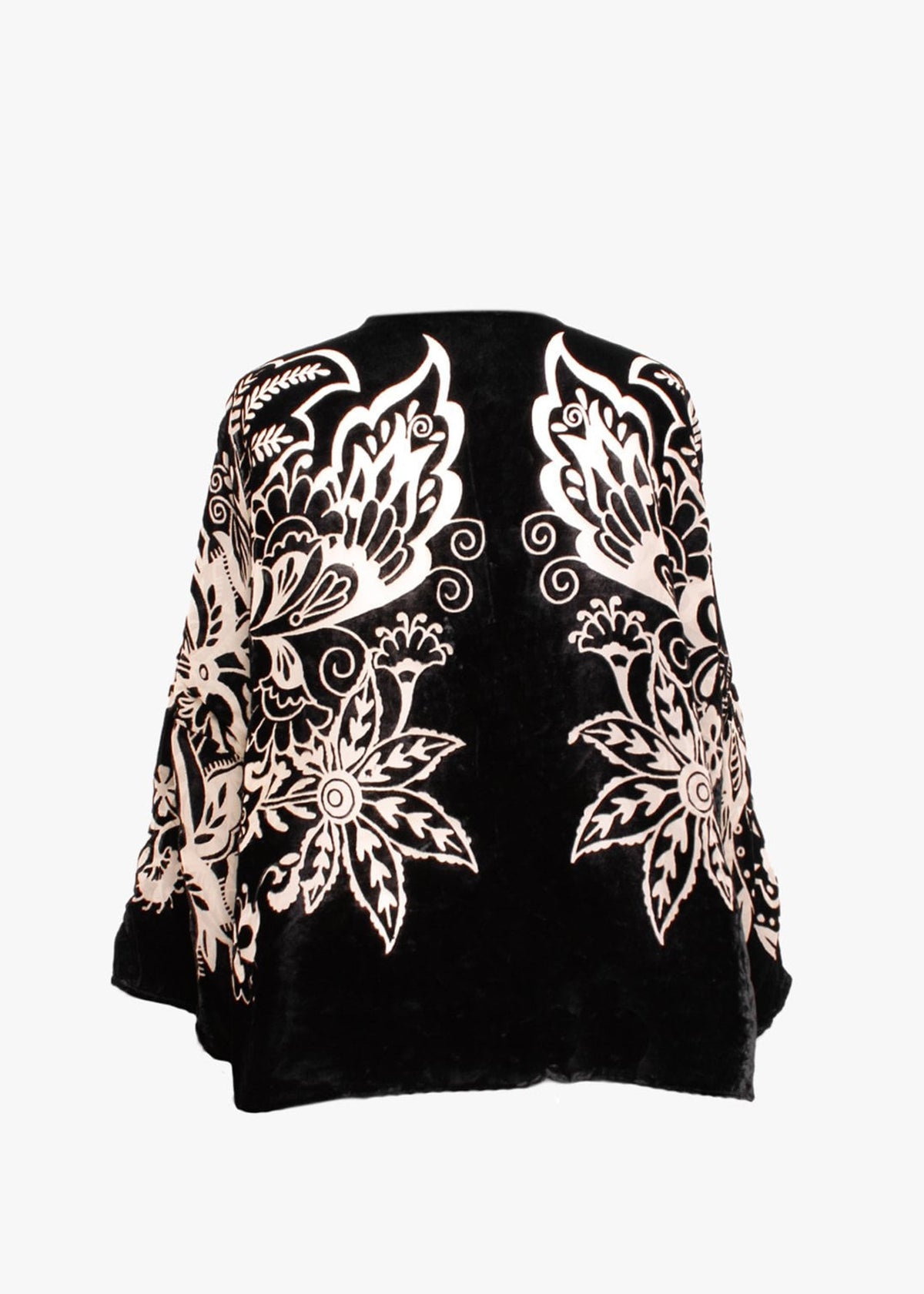 Black Devore Short Kimono