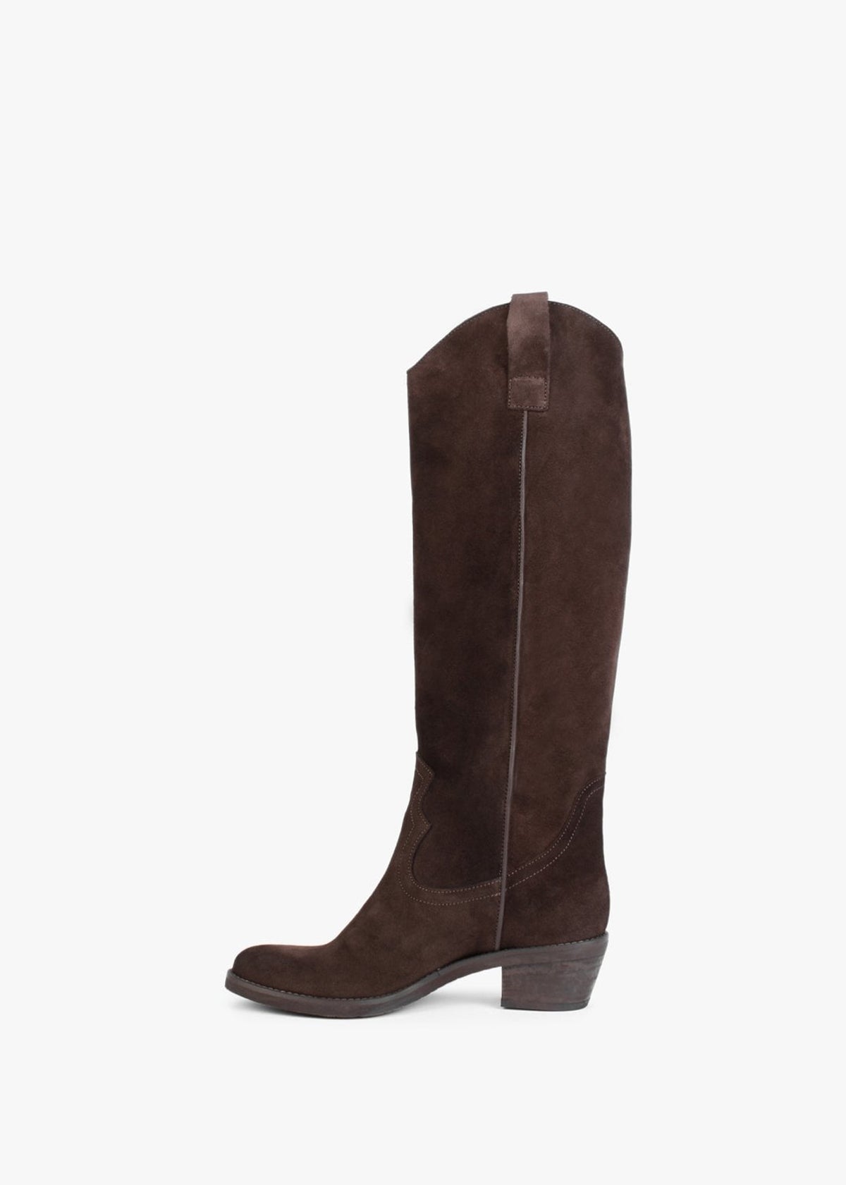Kermax Brown Suede Western Knee Boots