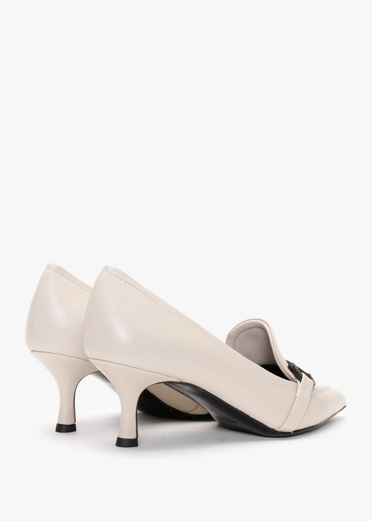 Nobuck Beige Leather Kitten Heel Court Shoes