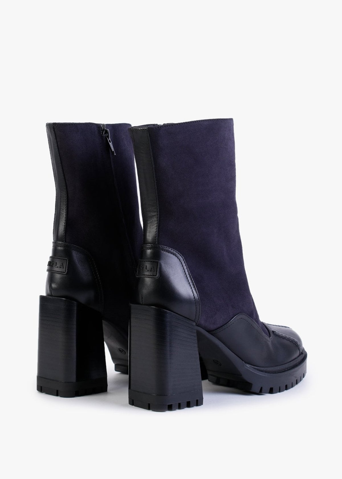 Climb Mid Length Grafite Nero Suede Block Heel Platform Boots
