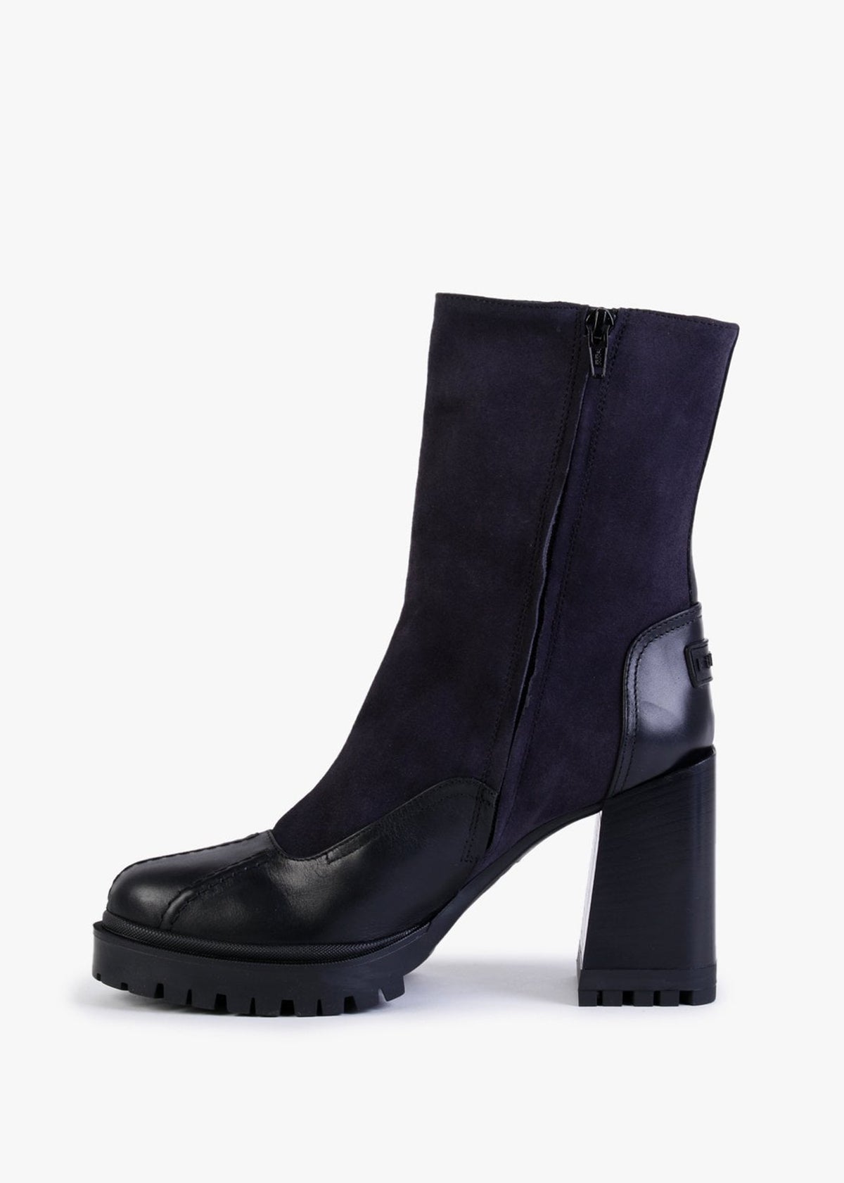 Climb Mid Length Grafite Nero Suede Block Heel Platform Boots