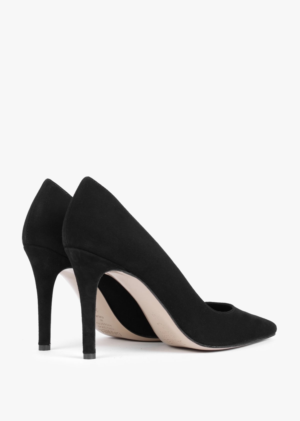 Acourt Black Suede High Heel Court Shoes