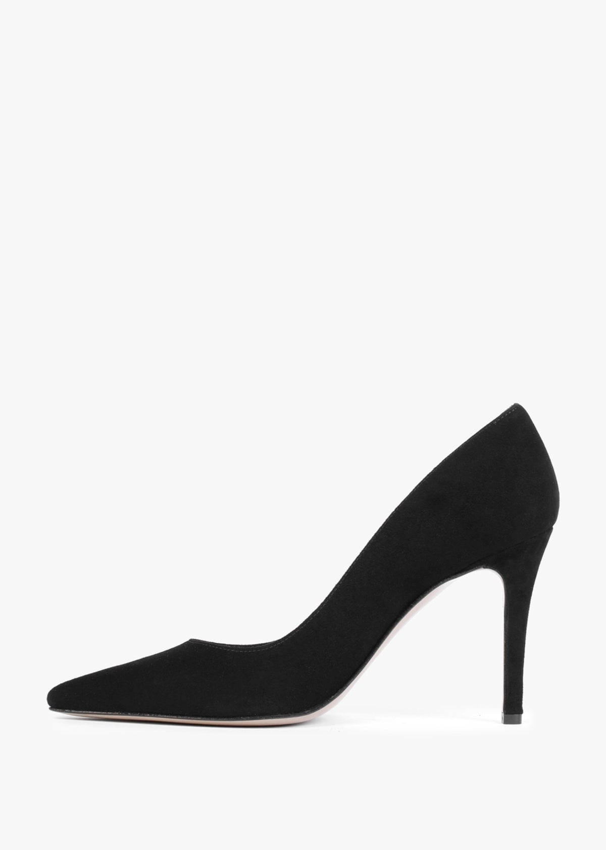 Acourt Black Suede High Heel Court Shoes