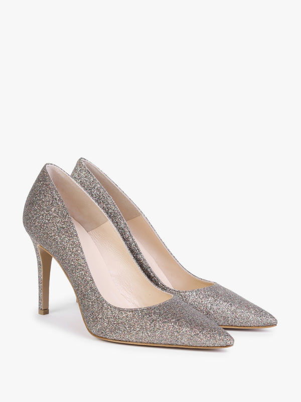 Acourt Multicoloured Glitter High Heel Court Shoes