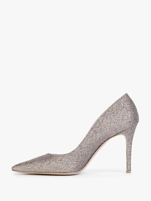 Acourt Multicoloured Glitter High Heel Court Shoes