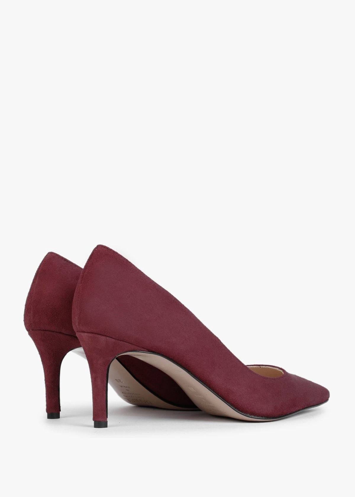 Acourt Burgundy Suede Mid Heel Court Shoes