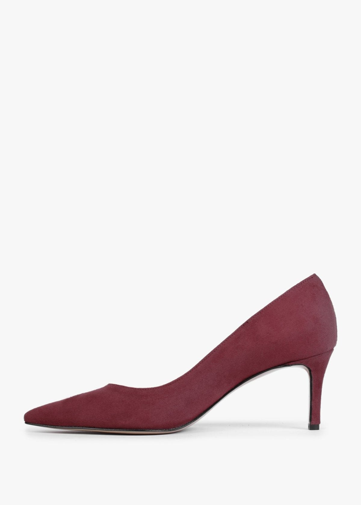Acourt Burgundy Suede Mid Heel Court Shoes