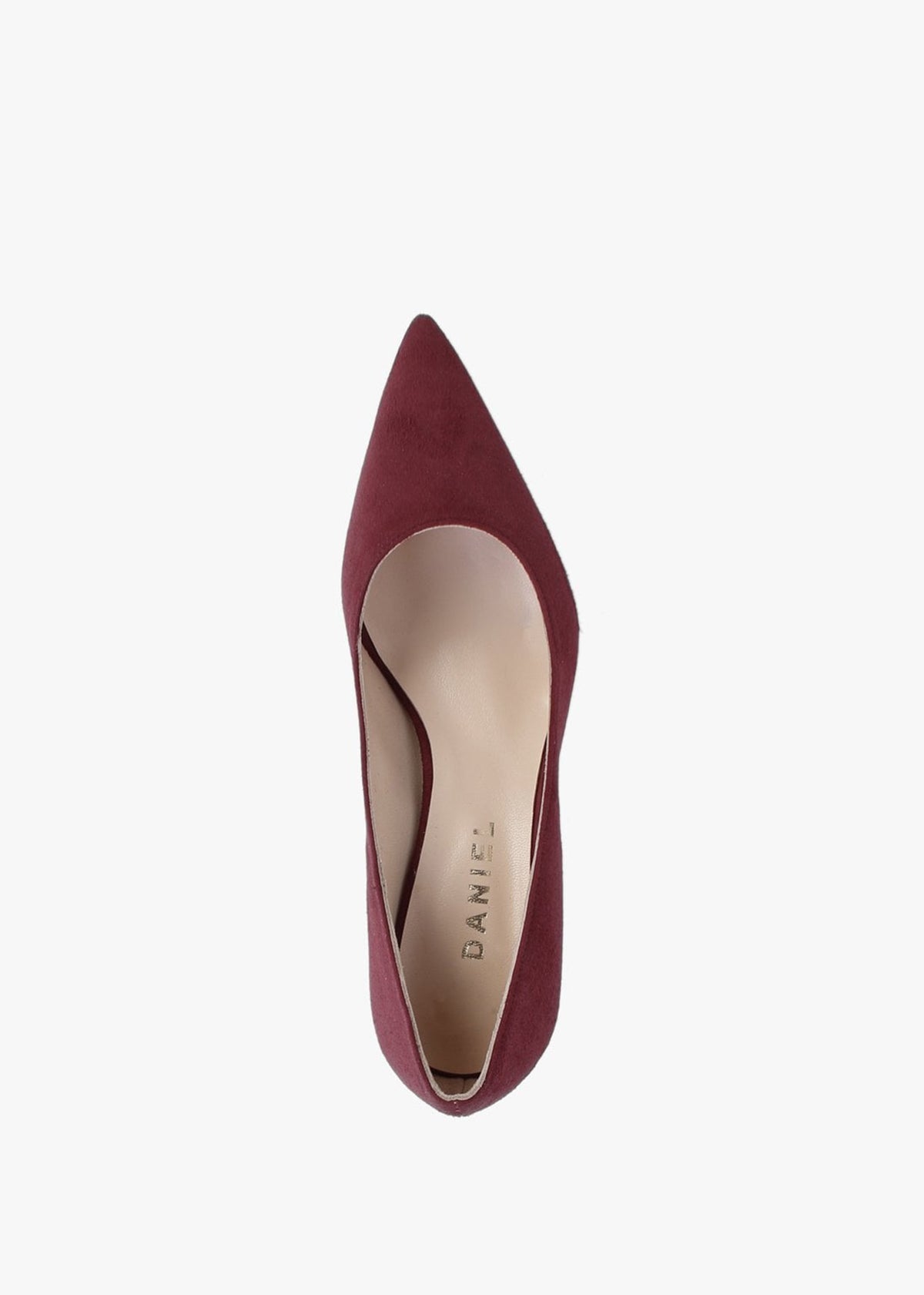 Acourt Burgundy Suede Mid Heel Court Shoes