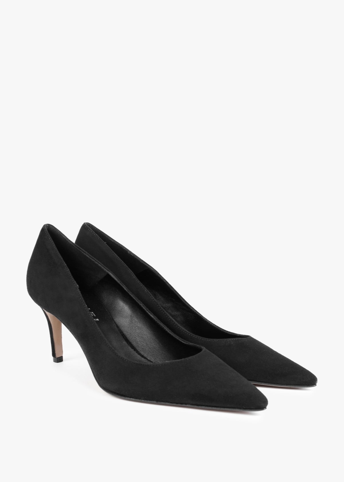 Acourt Black Suede Mid Heel Court Shoes