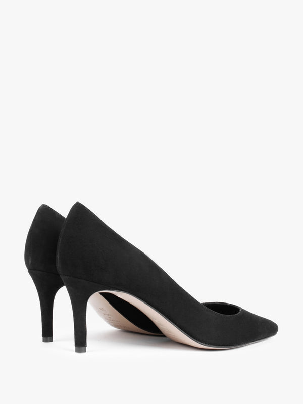 Acourt Black Suede Mid Heel Court Shoes