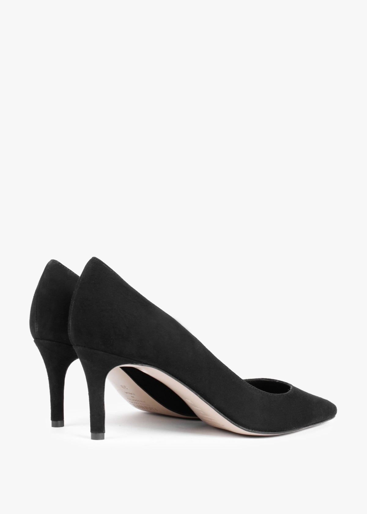 Acourt Black Suede Mid Heel Court Shoes