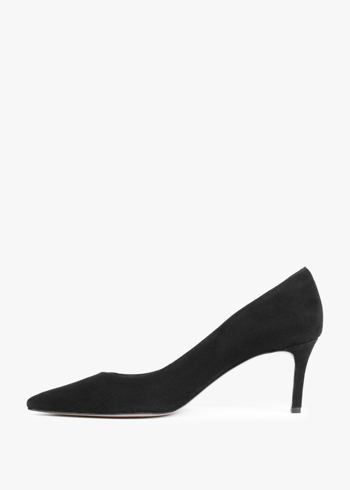 Acourt Black Suede Mid Heel Court Shoes