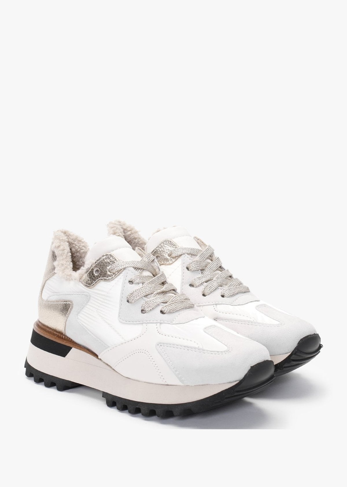 Bisque Cream Suede Mix Trainers