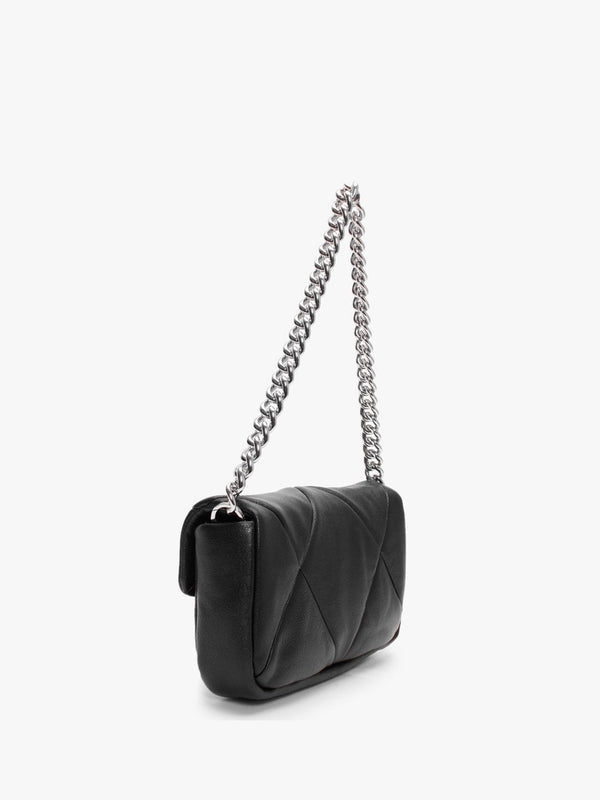 The Puffy Diamond Quilted J Marc Black Leather Shoulder Bag