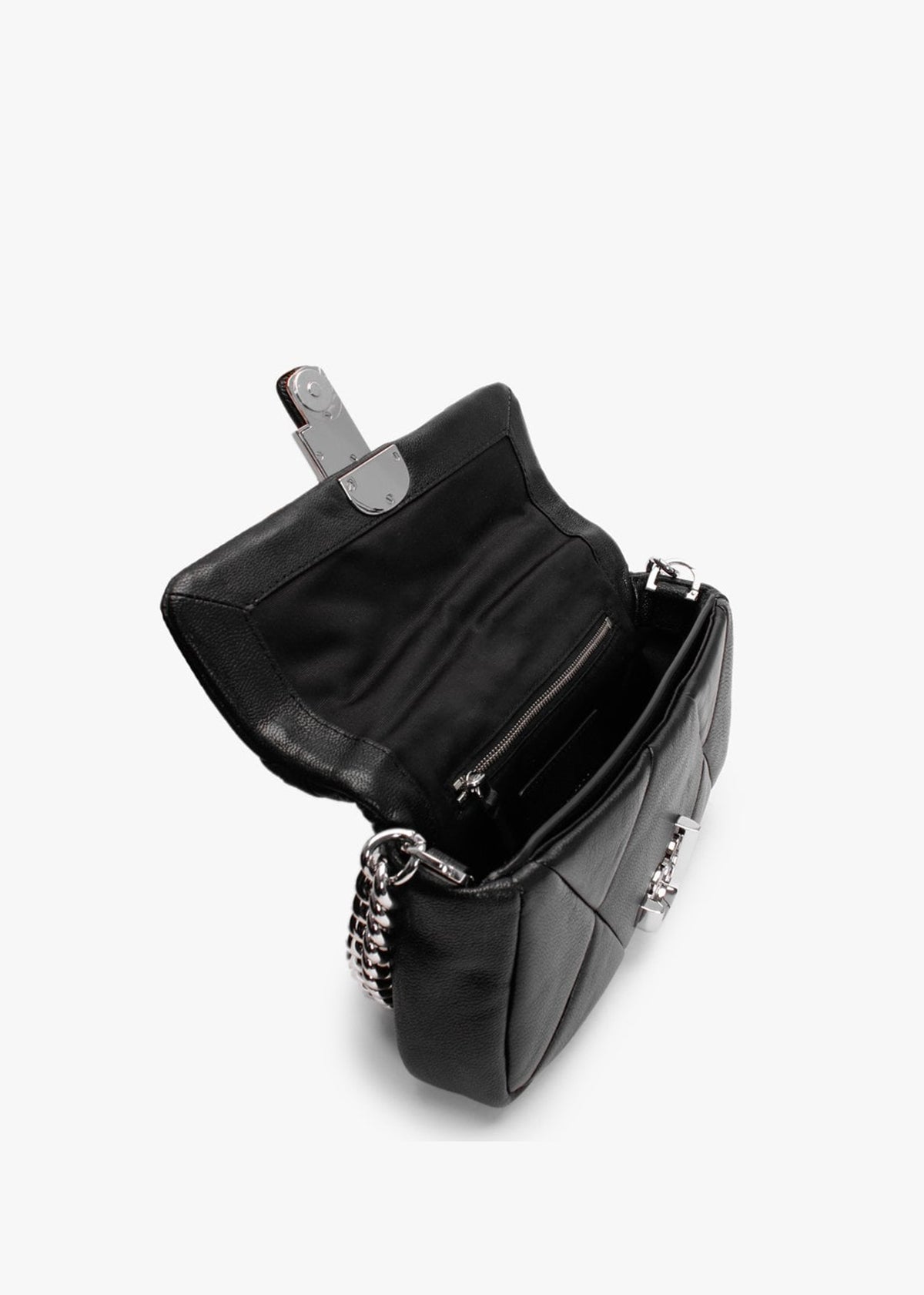 The Puffy Diamond Quilted J Marc Black Leather Shoulder Bag