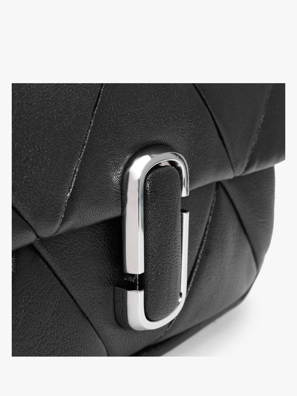 The Puffy Diamond Quilted J Marc Black Leather Shoulder Bag