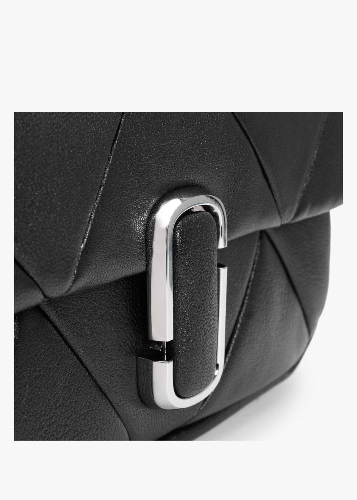 The Puffy Diamond Quilted J Marc Black Leather Shoulder Bag