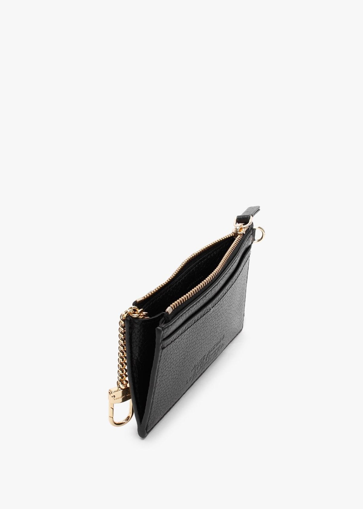 The Leather Top Zip Black Wristlet Wallet