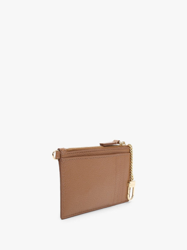 The Leather Top Zip Argan Oil Wristlet Wallet