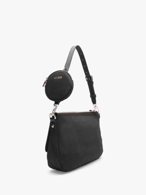 Eco Gemma Black Top Zip Shoulder Bag