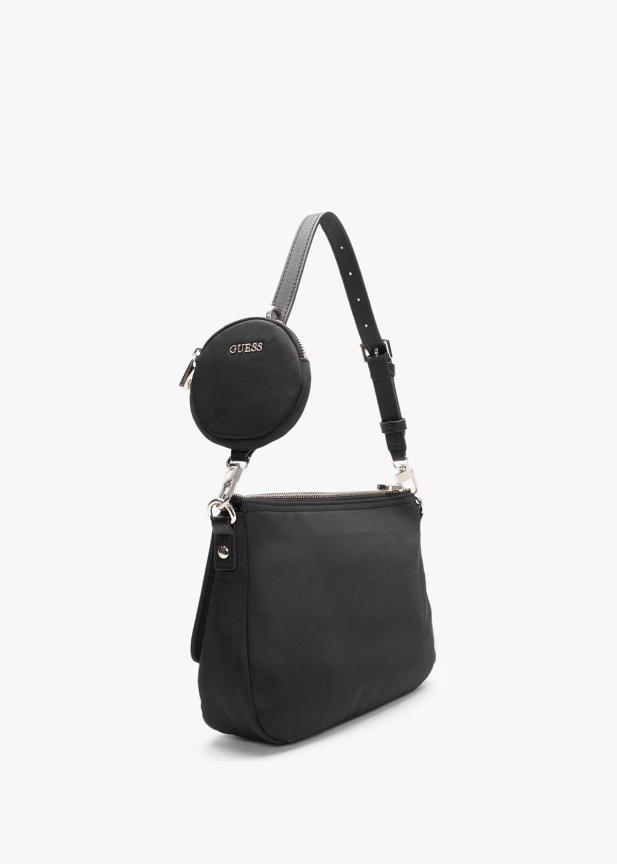 Eco Gemma Black Top Zip Shoulder Bag