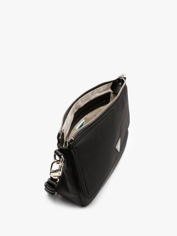 Eco Gemma Black Top Zip Shoulder Bag