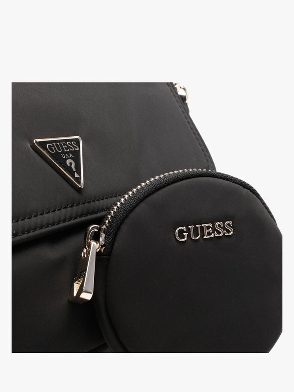 Eco Gemma Black Top Zip Shoulder Bag