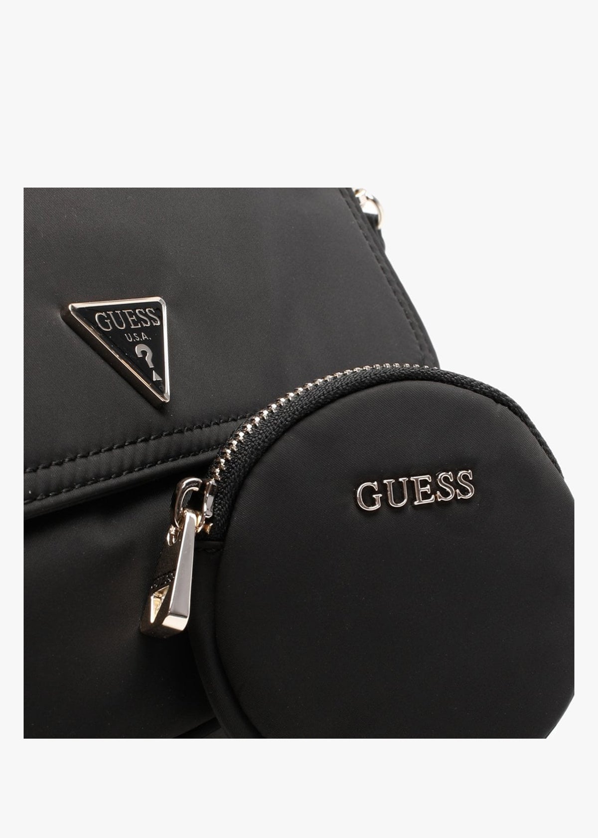 Eco Gemma Black Top Zip Shoulder Bag