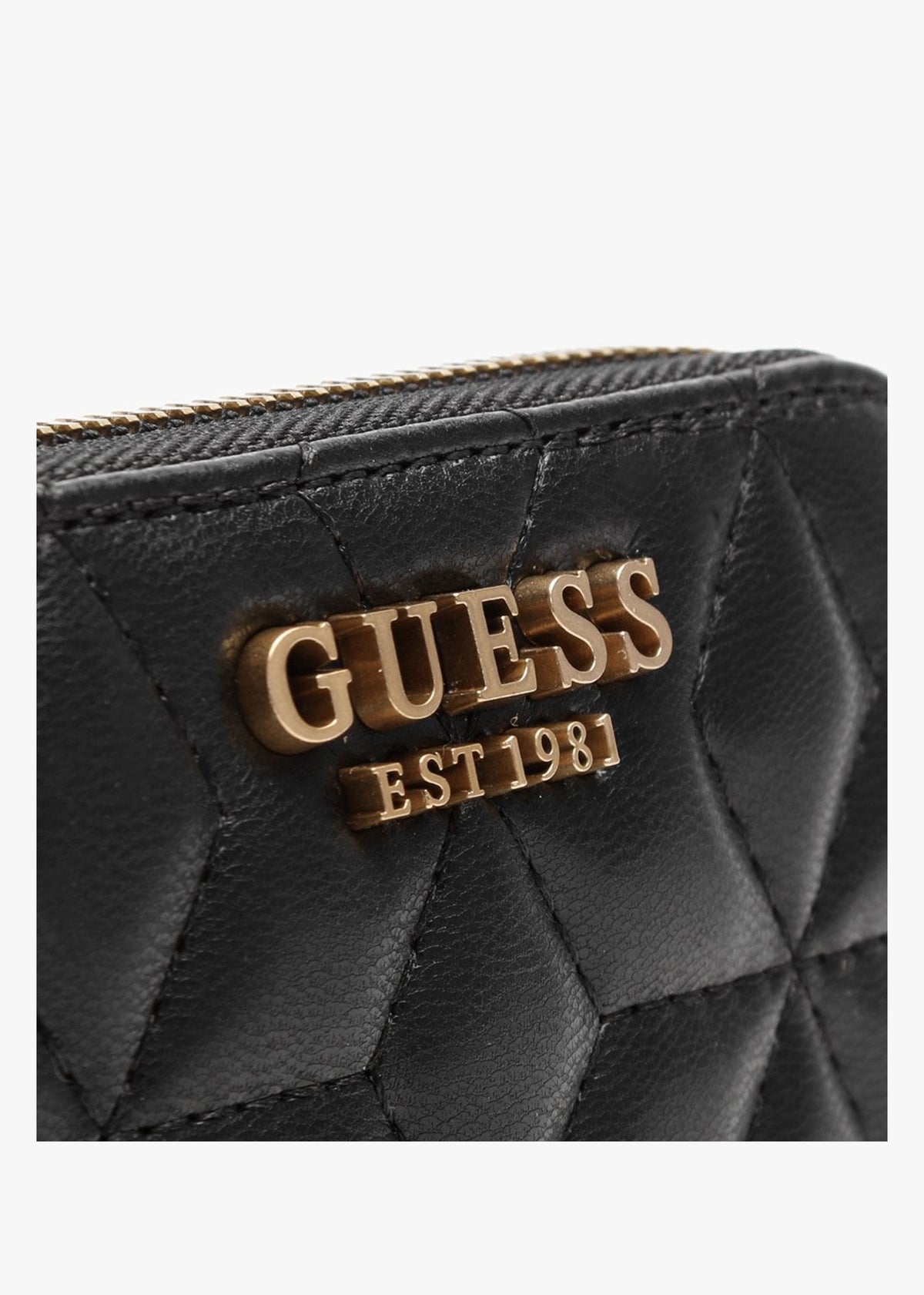 Small Elenia Quilted Black Zip Around Purse