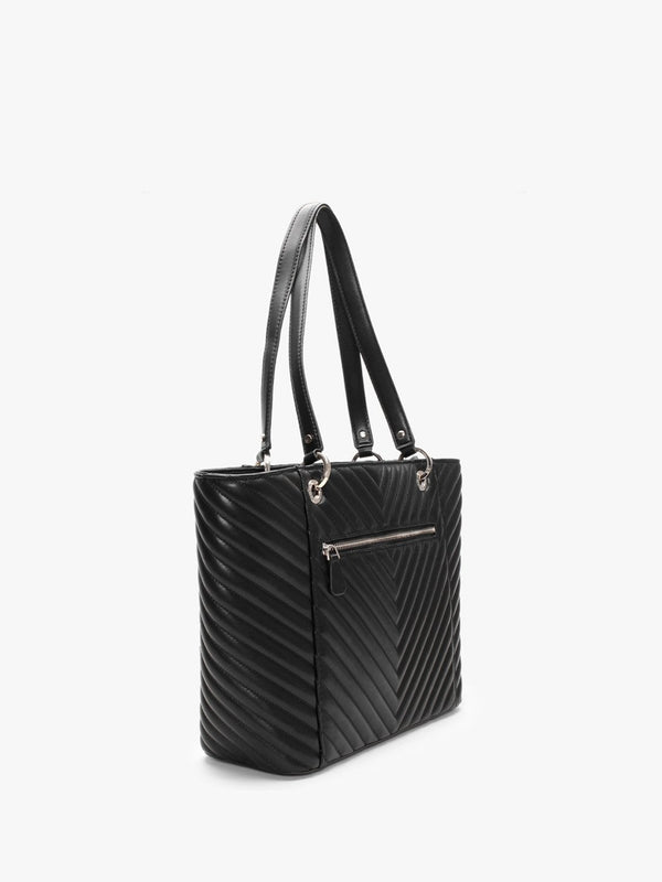 Noelle Chevron Elite Black Tote Bag